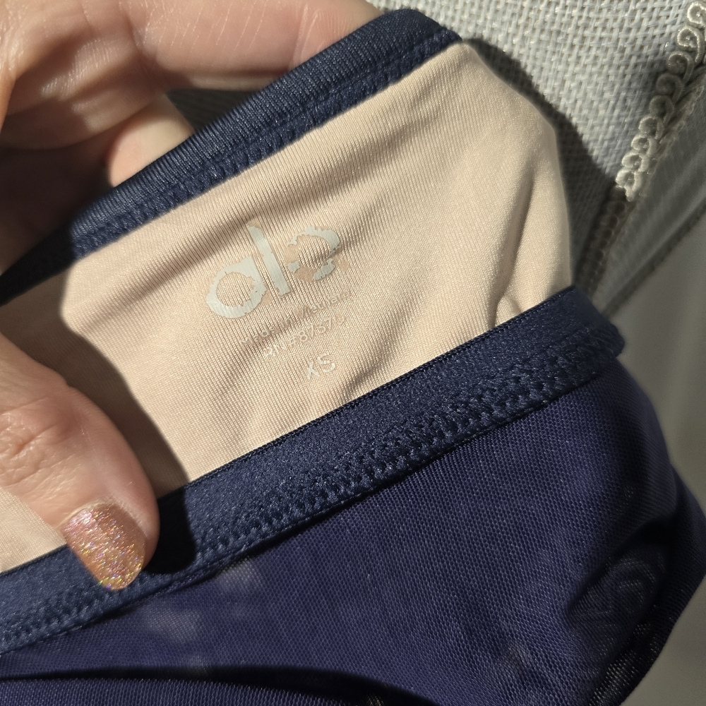 ALO Navy Lace-Detail Bralette - Unbranded - Picture 4 of 4